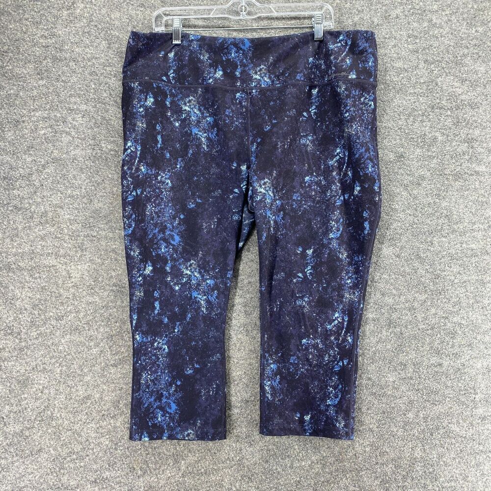Eddie Bauer Activewear Capri Women 2XL Skinny High Rise Pull On Flat Front